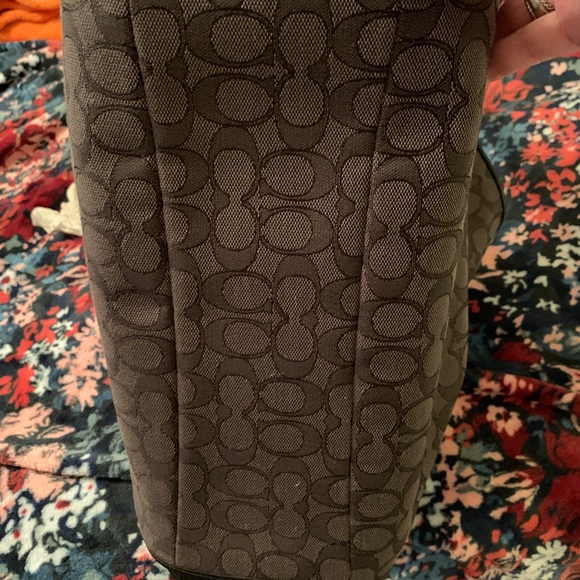 Coach F36424 Phoebe Smoke/Black Outline Signature Shoulder Bag - Picture 10 of 10